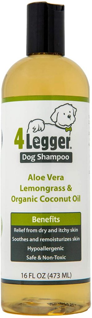4 Legger Organic Dog Shampoo All Natural and Hypoallergenic with Aloe and Lemongrass