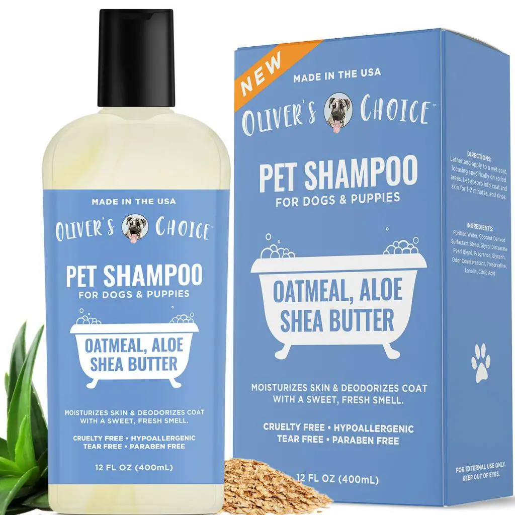 Dog Shampoo with Oatmeal and Aloe. Shea Butter for Smelly Dogs